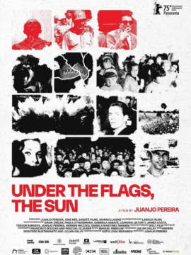 Derrière les drapeaux, le soleil